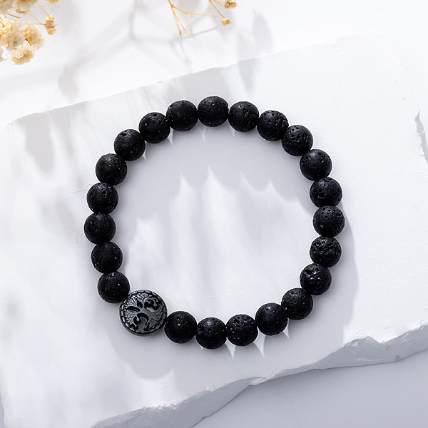 PandaHall Natural Lava Rock Stretch Bracelet with Tree of Life Lava Rock Tree of Life
PandaHall Natural Lava Rock Stretch Bracelet with Tree of Life Lava Rock Tree of Life