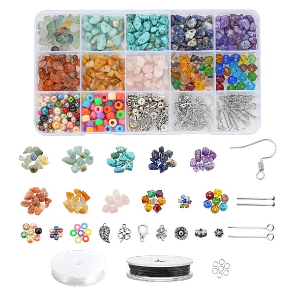 PandaHall DIY Jewelry Set Making Kits, Including Natural & Synthetic Mixed Stone Chip Beads, Glass & Plastic & Acrylic Rhinestone Beads..., Multicolor
PandaHall DIY Jewelry Set Making Kits, Including Natural & Synthetic Mixed Stone Chip Beads, Glass & Plastic & Acrylic Rhinestone Beads..., Multicolor