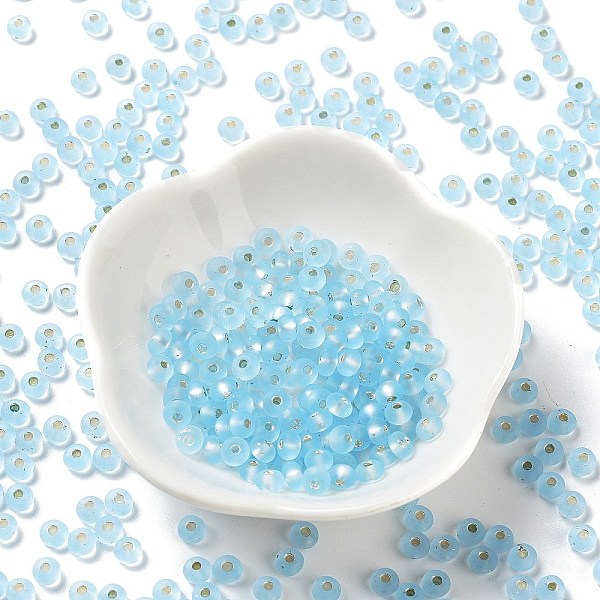 PandaHall 6/0 Glass Seed Beads, Frosted, Silver Lined, Round, Light Blue, 4.5x3mm, Hole: 1mm Glass
PandaHall 6/0 Glass Seed Beads, Frosted, Silver Lined, Round, Light Blue, 4.5x3mm, Hole: 1mm Glass