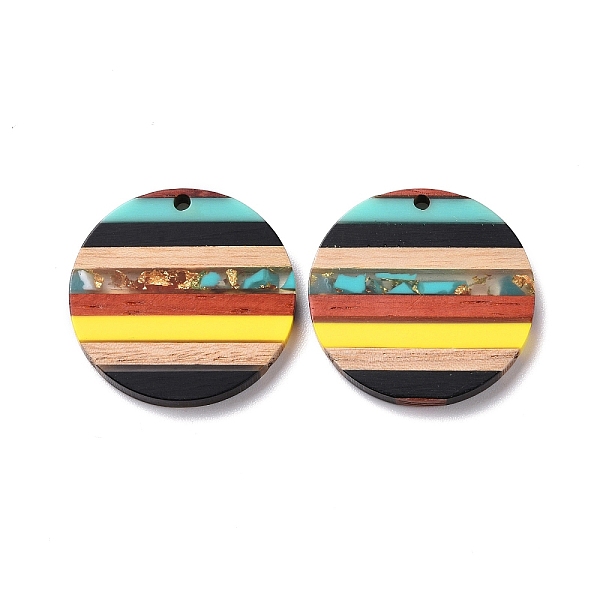 PandaHall Transparent Resin & Walnut Wood Pendants, with Gold Foil, Flat Round Charm, Colorful, 30x3.5mm, Hole: 2mm Resin+Wood Flat Round
PandaHall Transparent Resin & Walnut Wood Pendants, with Gold Foil, Flat Round Charm, Colorful, 30x3.5mm, Hole: 2mm Resin+Wood Flat Round