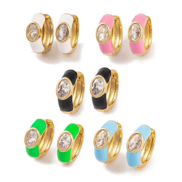 PandaHall Rack Plating Brass Cubic Zirconia Enamel Earrings, Cadmium Free & Lead Free, Oval, Hoop Earrings, Real 18K Gold Plated, Mixed..., Multicolor
PandaHall Rack Plating Brass Cubic Zirconia Enamel Earrings, Cadmium Free & Lead Free, Oval, Hoop Earrings, Real 18K Gold Plated, Mixed..., Multicolor