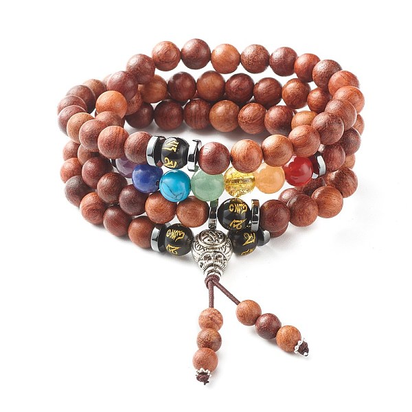 PandaHall Natural Wood Beads Wrap Bracelets, Four Loops, with Tibetan Style Alloy Guru Beads & Synthetic & Natural Gemstone Beads , 29-1/2...
PandaHall Natural Wood Beads Wrap Bracelets, Four Loops, with Tibetan Style Alloy Guru Beads & Synthetic & Natural Gemstone Beads , 29-1/2...