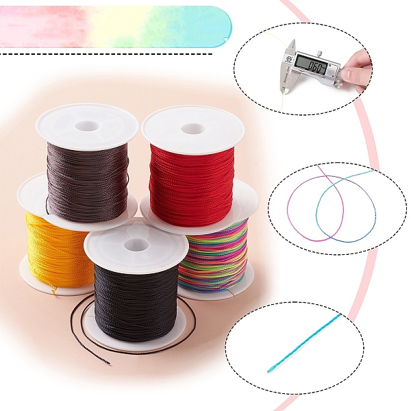 PandaHall 5 Rolls 5 Colors Round Nylon Thread, with Spool, Mixed Color, 0.6mm, about 41.56 Yards(38m)/roll, 1 roll/color Nylon Multicolor
PandaHall 5 Rolls 5 Colors Round Nylon Thread, with Spool, Mixed Color, 0.6mm, about 41.56 Yards(38m)/roll, 1 roll/color Nylon Multicolor
