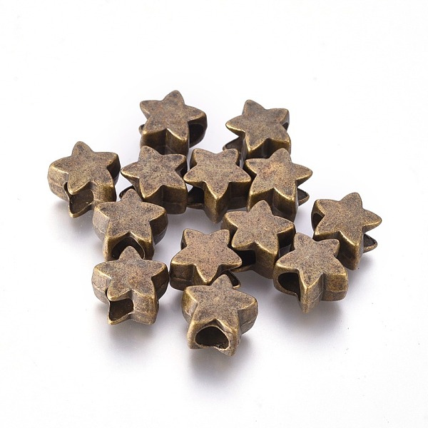 PandaHall Tibetan Style European Beads, Cadmium Free & Nickel Free & Lead Free, Star, Antique Bronze, 12x12x7mm, Hole: 4.5mm Alloy Star
PandaHall Tibetan Style European Beads, Cadmium Free & Nickel Free & Lead Free, Star, Antique Bronze, 12x12x7mm, Hole: 4.5mm Alloy Star