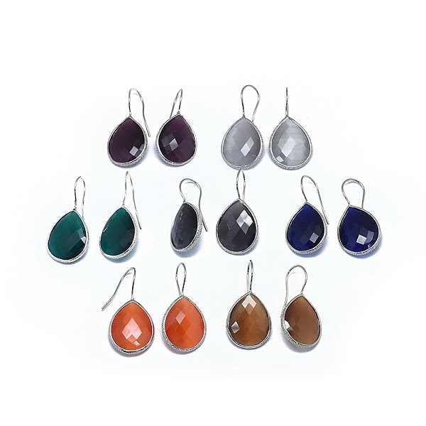 PandaHall Cat Eye Dangle Earrings, with Brass Findings, teardrop, Faceted, Dyed & Heated, Mixed Color, Platinum, 39~44x20.5x6mm, Pin: 0.8mm..., Multicolor
PandaHall Cat Eye Dangle Earrings, with Brass Findings, teardrop, Faceted, Dyed & Heated, Mixed Color, Platinum, 39~44x20.5x6mm, Pin: 0.8mm..., Multicolor