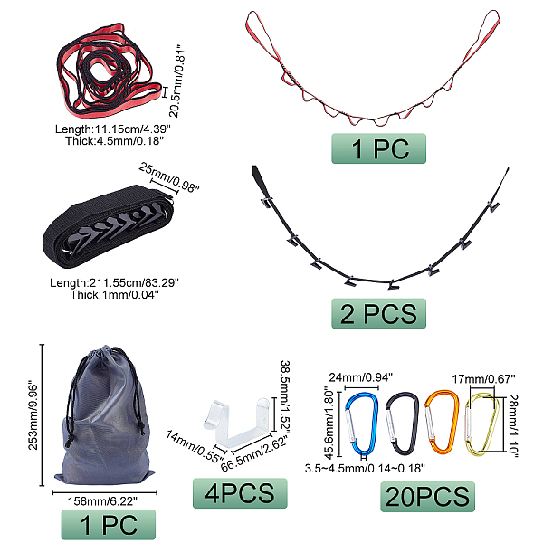 PandaHall AHANDMAKER Rock Climbing Tools Set, Including Aluminum Alloy Carabiners, Nylon Straps, Polyester Water-proof Storage Bags &..., Multicolor
PandaHall AHANDMAKER Rock Climbing Tools Set, Including Aluminum Alloy Carabiners, Nylon Straps, Polyester Water-proof Storage Bags &..., Multicolor