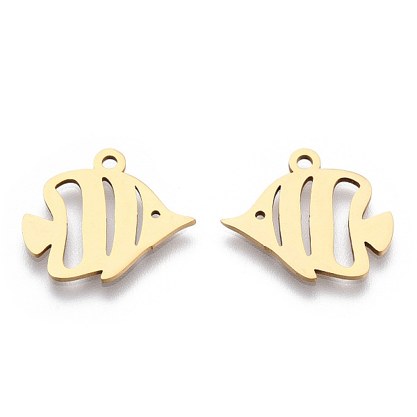 PandaHall 201 Stainless Steel Pendants, Fish Charm, Golden, 15x18x1mm, Hole: 1.6mm 201 Stainless Steel Fish
PandaHall 201 Stainless Steel Pendants, Fish Charm, Golden, 15x18x1mm, Hole: 1.6mm 201 Stainless Steel Fish