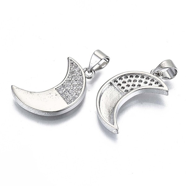 PandaHall Brass Micro Pave Clear Cubic Zirconia Pendants, with Snap on Bails, Cadmium Free & Nickel Free & Lead Free, Moon, Real Platinum...
PandaHall Brass Micro Pave Clear Cubic Zirconia Pendants, with Snap on Bails, Cadmium Free & Nickel Free & Lead Free, Moon, Real Platinum...