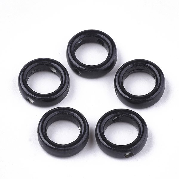 PandaHall Handmade Porcelain Bead Frames, Bright Glazed Porcelain, Ring, Black, 15x5mm, Hole: 2mm Porcelain Ring Black
PandaHall Handmade Porcelain Bead Frames, Bright Glazed Porcelain, Ring, Black, 15x5mm, Hole: 2mm Porcelain Ring Black