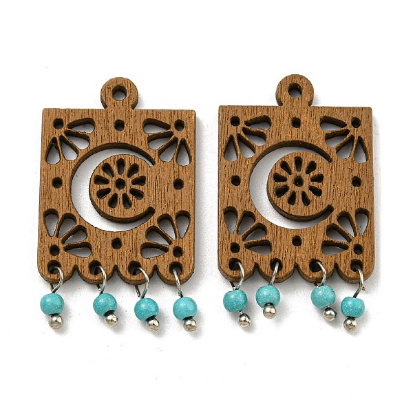 PandaHall Laser Cut Poplar Wood Pendants Rectangle Charms with Dyed Synthetic Turquoise, Peru, 37x21x2.5mm, Hole: 2mm Synthetic Turquoise..., Brown
PandaHall Laser Cut Poplar Wood Pendants Rectangle Charms with Dyed Synthetic Turquoise, Peru, 37x21x2.5mm, Hole: 2mm Synthetic Turquoise..., Brown