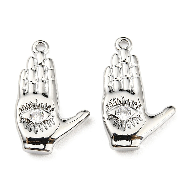 PandaHall Brass Micro Pave Clear Cubic Zirconia Pendants, Palm with Eye Charms, Real Platinum Plated, 21x13x3mm, Hole: 1mm Brass+Cubic...
PandaHall Brass Micro Pave Clear Cubic Zirconia Pendants, Palm with Eye Charms, Real Platinum Plated, 21x13x3mm, Hole: 1mm Brass+Cubic...