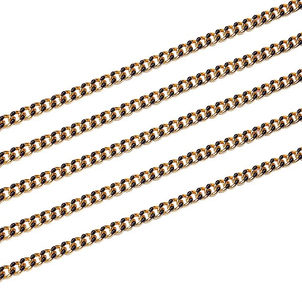 PandaHall 2M Two Tone Handmade Brass Curb Chains, with Enamel, Unwelded, Long-Lasting Plated, Real 18K Gold Plated, Black, 6x5x1.2mm, 2m/box...
PandaHall 2M Two Tone Handmade Brass Curb Chains, with Enamel, Unwelded, Long-Lasting Plated, Real 18K Gold Plated, Black, 6x5x1.2mm, 2m/box...