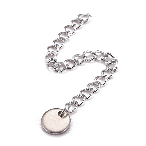 PandaHall 304 Stainless Steel Chain Extender, Curb Chain, with 202 Stainless Steel Charms, Flat Round, Stainless Steel Color, 57~60mm, Link...
PandaHall 304 Stainless Steel Chain Extender, Curb Chain, with 202 Stainless Steel Charms, Flat Round, Stainless Steel Color, 57~60mm, Link...