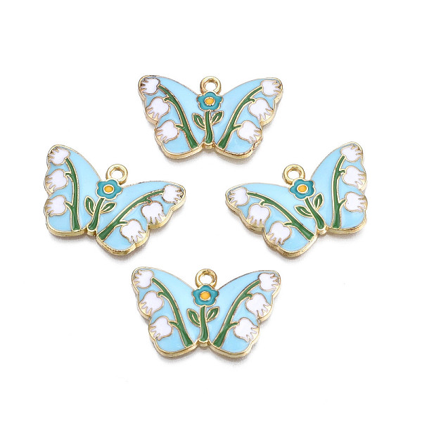 PandaHall Alloy Enamel Pendants, Cadmium Free & Nickel Free & Lead Free, Light Gold, Butterfly with Tulip, Light Sky Blue, 17.5x28x2.5mm...
PandaHall Alloy Enamel Pendants, Cadmium Free & Nickel Free & Lead Free, Light Gold, Butterfly with Tulip, Light Sky Blue, 17.5x28x2.5mm...