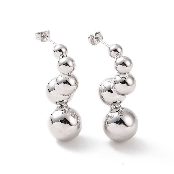 PandaHall Brass Round Beaded Twist Stud Earrings for Women, Platinum, 33.5x12mm, Pin: 0.7mm Brass Round
PandaHall Brass Round Beaded Twist Stud Earrings for Women, Platinum, 33.5x12mm, Pin: 0.7mm Brass Round