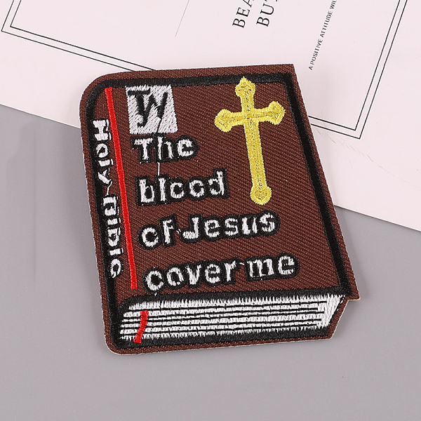 PandaHall Holy Bible Book Computerized Embroidery Cloth Iron on/Sew on Patches, Costume Accessories, Coconut Brown, 75x65mm Cloth Book 
PandaHall Holy Bible Book Computerized Embroidery Cloth Iron on/Sew on Patches, Costume Accessories, Coconut Brown, 75x65mm Cloth Book
