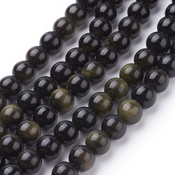PandaHall Natural Golden Sheen Obsidian Beads Strands, Round, 8mm, Hole: 1mm, 24pcs/strand, 8 inch Golden Sheen Obsidian Round
PandaHall Natural Golden Sheen Obsidian Beads Strands, Round, 8mm, Hole: 1mm, 24pcs/strand, 8 inch Golden Sheen Obsidian Round