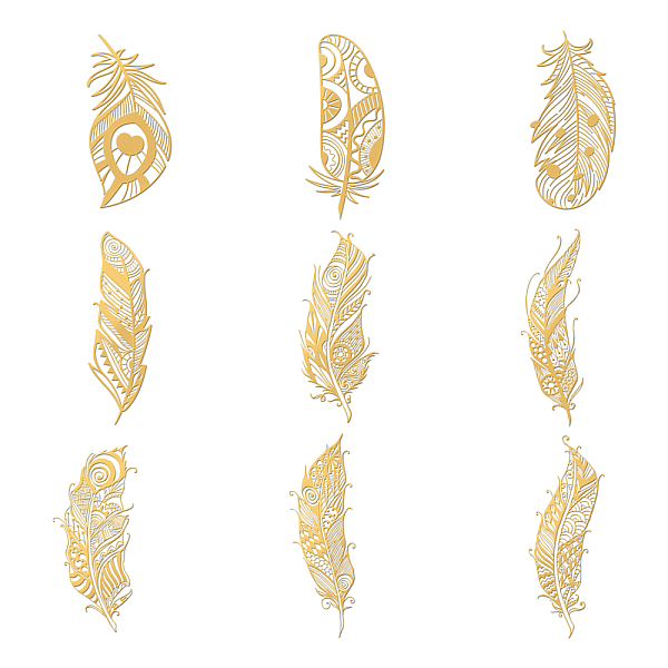PandaHall OLYCRAFT 9pcs 1.6x1.6 Inch Feather Pattern Stickers Feather Metal Sticker Self Adhesive Gold Stickers Metal Gold Stickers for...
PandaHall OLYCRAFT 9pcs 1.6x1.6 Inch Feather Pattern Stickers Feather Metal Sticker Self Adhesive Gold Stickers Metal Gold Stickers for...