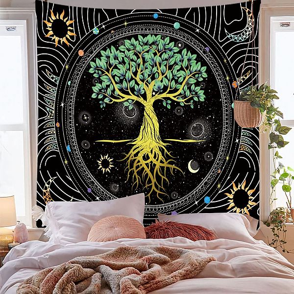 PandaHall Polyester Tree of Life Pattern Trippy Wall Hanging Tapestry, Sun Moon Hippie Tapestry for Bedroom Living Room Decoration...
PandaHall Polyester Tree of Life Pattern Trippy Wall Hanging Tapestry, Sun Moon Hippie Tapestry for Bedroom Living Room Decoration...