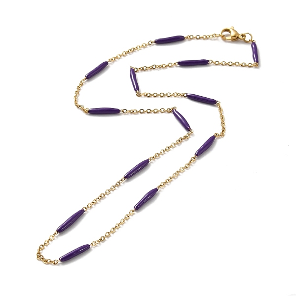 PandaHall Enamel Bar Link Chain Necklace, with Ion Plating(IP) 304 Stainless Steel Curb Chains for Women, Golden, Indigo, 17.72 inch(45cm)..., Purple
PandaHall Enamel Bar Link Chain Necklace, with Ion Plating(IP) 304 Stainless Steel Curb Chains for Women, Golden, Indigo, 17.72 inch(45cm)..., Purple