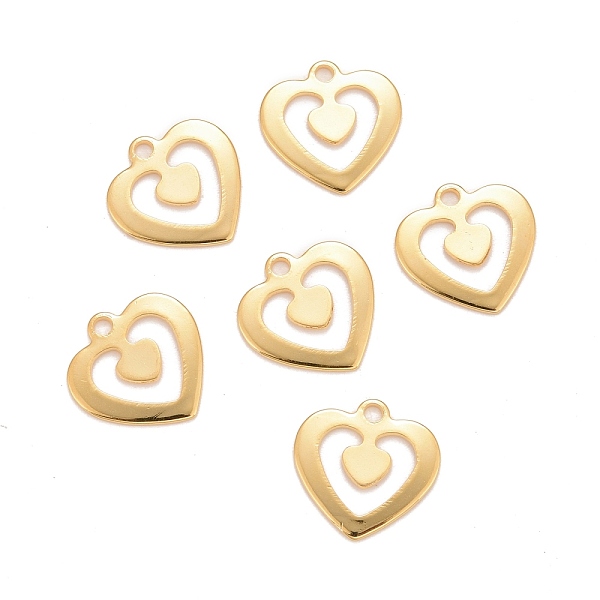 PandaHall 201 Stainless Steel Charms, Heart, Real 24k Gold Plated, 13x13x0.9mm, Hole: 1.8mm 201 Stainless Steel Heart
PandaHall 201 Stainless Steel Charms, Heart, Real 24k Gold Plated, 13x13x0.9mm, Hole: 1.8mm 201 Stainless Steel Heart