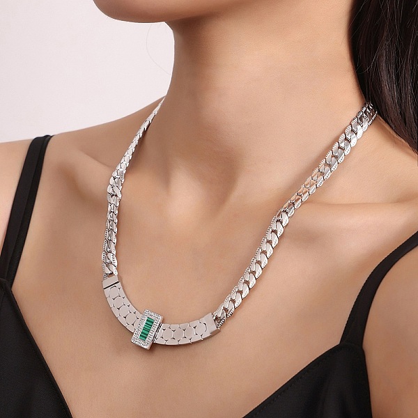 PandaHall 304 Stainless Steel Chunky Necklaces, with Synthetic Malachite, Stainless Steel Color, 19.17 inch(48.7cm) 304 Stainless Steel
PandaHall 304 Stainless Steel Chunky Necklaces, with Synthetic Malachite, Stainless Steel Color, 19.17 inch(48.7cm) 304 Stainless Steel