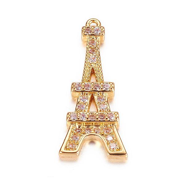 PandaHall Brass Micro Pave Cubic Zirconia Pendants, Eiffel Tower, Golden, 20x9x2mm, Hole: 1mm Brass+Cubic Zirconia Building
PandaHall Brass Micro Pave Cubic Zirconia Pendants, Eiffel Tower, Golden, 20x9x2mm, Hole: 1mm Brass+Cubic Zirconia Building