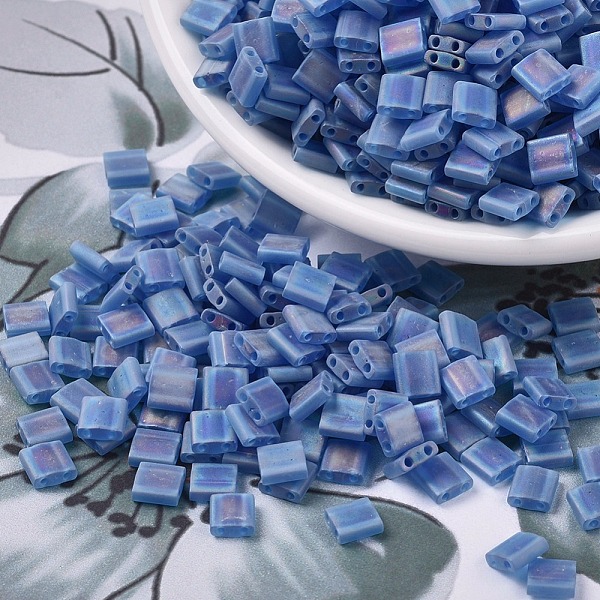 PandaHall MIYUKI TILA Beads, Japanese Seed Beads, 2-Hole, (TL149FR) Matte Transparent Capri Blue AB, 5x5x1.9mm, Hole: 0.8mm, about..., Cyan
PandaHall MIYUKI TILA Beads, Japanese Seed Beads, 2-Hole, (TL149FR) Matte Transparent Capri Blue AB, 5x5x1.9mm, Hole: 0.8mm, about..., Cyan