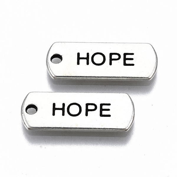 PandaHall Tibetan Style Alloy Pendants, Lead Free & Cadmium Free, Inspirational Message Charms, Rectangle with Word Hope, Antique Silver...
PandaHall Tibetan Style Alloy Pendants, Lead Free & Cadmium Free, Inspirational Message Charms, Rectangle with Word Hope, Antique Silver...