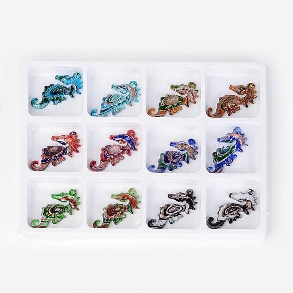 PandaHall Handmade Silver Foil Lampwork Big Pendants, with Gold Sand, Sea Horse, Mixed Color, 68x35x8mm, Hole: 3mm, 12pcs/box Silver Foil..., Multicolor
PandaHall Handmade Silver Foil Lampwork Big Pendants, with Gold Sand, Sea Horse, Mixed Color, 68x35x8mm, Hole: 3mm, 12pcs/box Silver Foil..., Multicolor