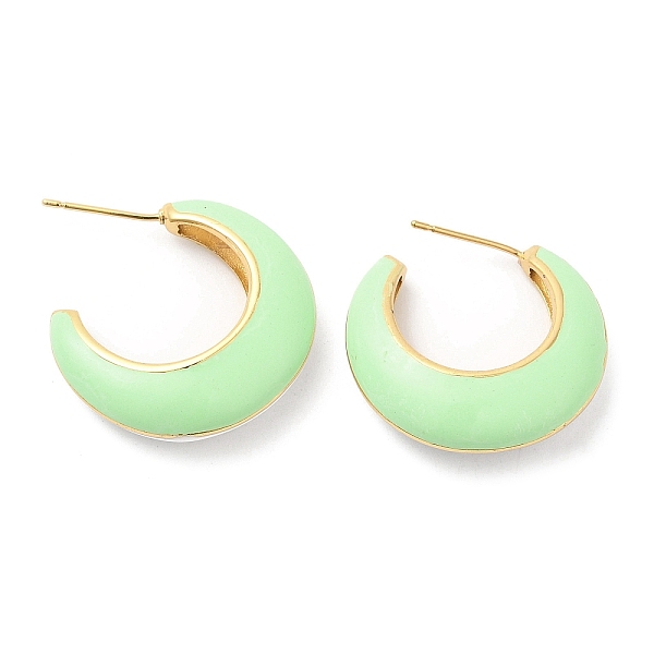 PandaHall Rack Plating Brass Round Stud Earrings with Enamel, Half Hoop Earrings for Women, Real 18K Gold Plated, Lead Free & Cadmium Free...
PandaHall Rack Plating Brass Round Stud Earrings with Enamel, Half Hoop Earrings for Women, Real 18K Gold Plated, Lead Free & Cadmium Free...