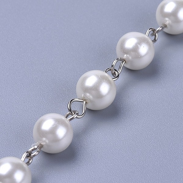 PandaHall Handmade Dyed Glass Pearl Beaded Chains, Unwelded, with Iron Eye Pin, Platinum, Beige, 39.37 inch, 1m/strand Iron+Glass Yellow
PandaHall Handmade Dyed Glass Pearl Beaded Chains, Unwelded, with Iron Eye Pin, Platinum, Beige, 39.37 inch, 1m/strand Iron+Glass Yellow