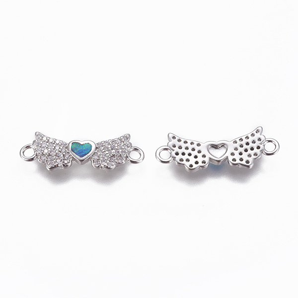 PandaHall Brass Cubic Zirconia Links, with Synthetic Opal, Wing with Heart, Platinum, Blue, 7x21x2mm, Hole: 1.6mm Brass+Cubic Zirconia Wing...
PandaHall Brass Cubic Zirconia Links, with Synthetic Opal, Wing with Heart, Platinum, Blue, 7x21x2mm, Hole: 1.6mm Brass+Cubic Zirconia Wing...