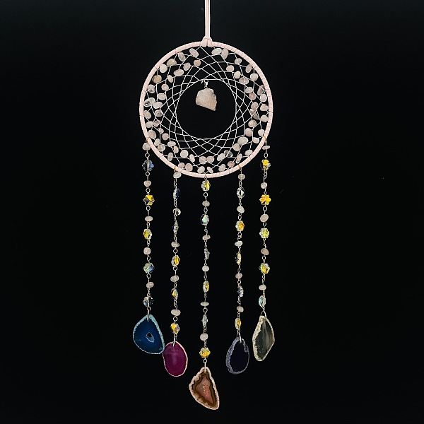 PandaHall Natural Agate Wind Chime, with Natural Rose Quartz Chip for Home Garden Decoration, Colorful, 580x160mm Natural Agate
PandaHall Natural Agate Wind Chime, with Natural Rose Quartz Chip for Home Garden Decoration, Colorful, 580x160mm Natural Agate
