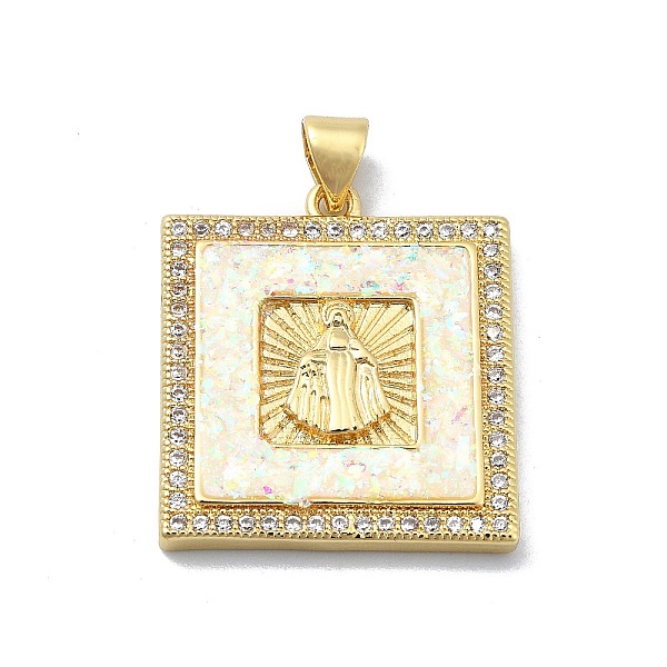 PandaHall Brass Micro Pave Clear Cubic Zirconia Pendants, with Sythetic Opal, Sqaure with Goddess, Real 18K Gold Plated, 24.5x21.5x3.5mm...
PandaHall Brass Micro Pave Clear Cubic Zirconia Pendants, with Sythetic Opal, Sqaure with Goddess, Real 18K Gold Plated, 24.5x21.5x3.5mm...