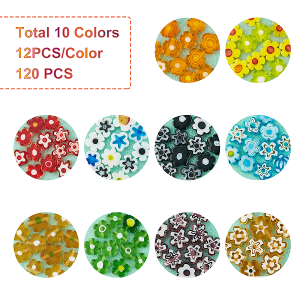 PandaHall SUPERFINDINGS 120Pcs 10 Colors Handmade Millefiori Glass Beads, Flower, Mixed Color, 6.4x3.2mm, Hole: 1mm, 12pcs/color Millefiori..., Multicolor
PandaHall SUPERFINDINGS 120Pcs 10 Colors Handmade Millefiori Glass Beads, Flower, Mixed Color, 6.4x3.2mm, Hole: 1mm, 12pcs/color Millefiori..., Multicolor