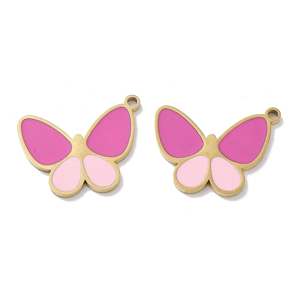 PandaHall Ion Plating(IP) 304 Stainless Steel Pendants, with Enamel, Butterfly Charm, Golden, Hot Pink, 16.5x21x1.5mm, Hole: 1.6mm Stainless...
PandaHall Ion Plating(IP) 304 Stainless Steel Pendants, with Enamel, Butterfly Charm, Golden, Hot Pink, 16.5x21x1.5mm, Hole: 1.6mm Stainless...