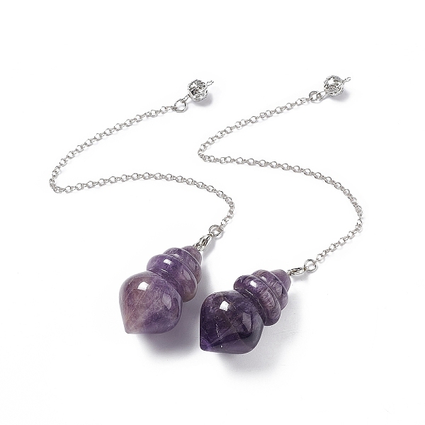 PandaHall Natural Amethyst Pointed Dowsing Pendulums, with Rack Plating Brass Findings, Cadmium Free & Lead Free, Gourd, 233x2.5mm, Hole...
PandaHall Natural Amethyst Pointed Dowsing Pendulums, with Rack Plating Brass Findings, Cadmium Free & Lead Free, Gourd, 233x2.5mm, Hole...