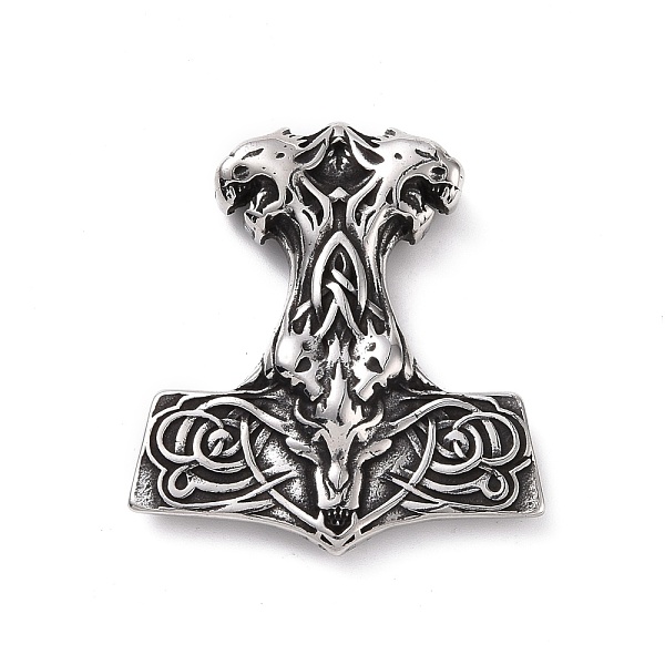 PandaHall 304 Stainless Steel Pendants, Thor's Hammer, Antique Silver, 46x42x8mm, Hole: 4mm Stainless Steel Others
PandaHall 304 Stainless Steel Pendants, Thor's Hammer, Antique Silver, 46x42x8mm, Hole: 4mm Stainless Steel Others