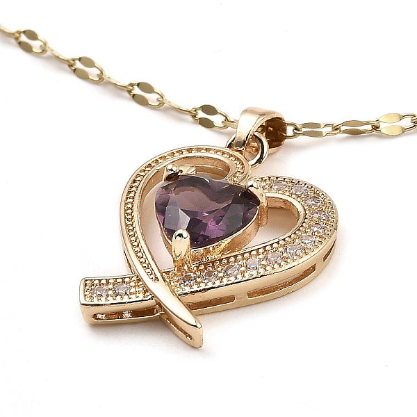PandaHall Heart Light Gold Brass Micro Pave Cubic Zirconia Pendant Necklaces, with Glass, Purple, 16.14 inch(41cm) Brass Heart Purple
PandaHall Heart Light Gold Brass Micro Pave Cubic Zirconia Pendant Necklaces, with Glass, Purple, 16.14 inch(41cm) Brass Heart Purple