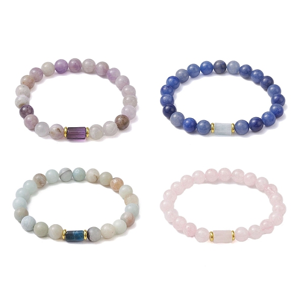 PandaHall 4Pcs 4 Styles 8mm Round Natural Rose Quartz & Blue Aventurine & Flower Amazonite & Amethyst Beaded Stretch Bracelets, Column Gems...
PandaHall 4Pcs 4 Styles 8mm Round Natural Rose Quartz & Blue Aventurine & Flower Amazonite & Amethyst Beaded Stretch Bracelets, Column Gems...