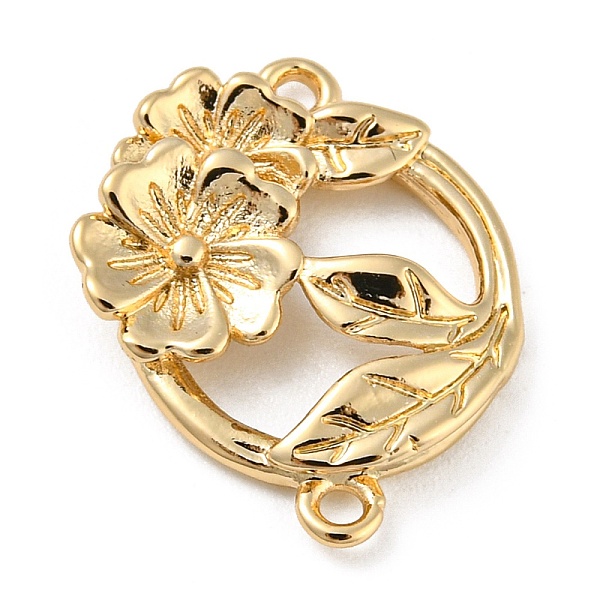 PandaHall Brass Connector Charms, Ring with Flower & Leaf, Light Gold, 15.5x13x3mm, Hole: 1mm Brass Ring
PandaHall Brass Connector Charms, Ring with Flower & Leaf, Light Gold, 15.5x13x3mm, Hole: 1mm Brass Ring