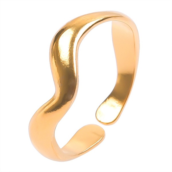 PandaHall French Minimalist Irregular Titanium Steel Wave Open Cuff Rings for Women Men, Golden Titanium Steel
PandaHall French Minimalist Irregular Titanium Steel Wave Open Cuff Rings for Women Men, Golden Titanium Steel
