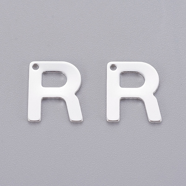 PandaHall 201 Stainless Steel Charms, Letter, Silver Color Plated, Letter.R, 11x9x0.7mm, Hole: 1mm 201 Stainless Steel Letter R
PandaHall 201 Stainless Steel Charms, Letter, Silver Color Plated, Letter.R, 11x9x0.7mm, Hole: 1mm 201 Stainless Steel Letter R