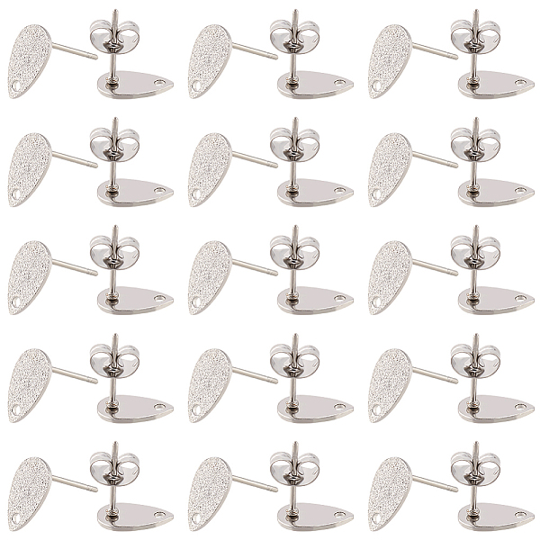 PandaHall DICOSMETIC 80Pcs 304 Stainless Steel Stud Earring Findings, with Ear Nut and Hole, Textured, Teardrop, Stainless Steel Color...
PandaHall DICOSMETIC 80Pcs 304 Stainless Steel Stud Earring Findings, with Ear Nut and Hole, Textured, Teardrop, Stainless Steel Color...