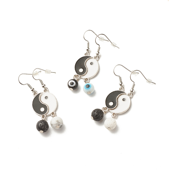 PandaHall 3 Pairs 3 Style Alloy Enamel Yin Yang Matching Asymmetrical Earrings, Brass Dangle Earrings with Round Evil Eye Lampwork &..., Black
PandaHall 3 Pairs 3 Style Alloy Enamel Yin Yang Matching Asymmetrical Earrings, Brass Dangle Earrings with Round Evil Eye Lampwork &..., Black