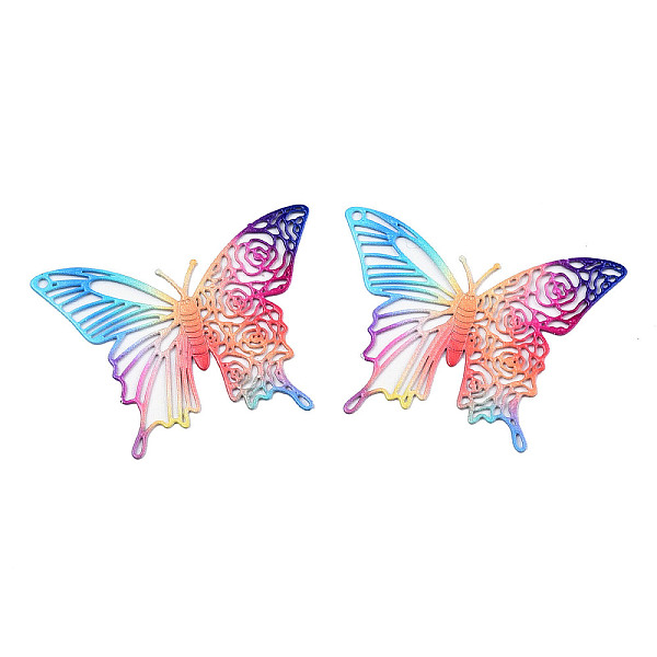 PandaHall Spray Painted 430 Stainless Steel Filigree Pendants, Etched Metal Embellishments, Butterfly, Colorful, 31x40x0.5mm, Hole: 1.4mm...
PandaHall Spray Painted 430 Stainless Steel Filigree Pendants, Etched Metal Embellishments, Butterfly, Colorful, 31x40x0.5mm, Hole: 1.4mm...