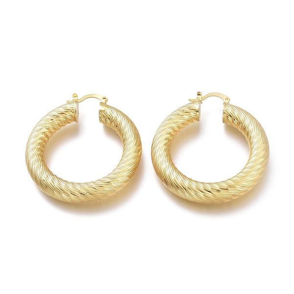 PandaHall Brass Hoop Earrings, Long-Lasting Plated, Textured Ring Shape, Real 18K Gold Plated, 44.3x40x6.4mm, Pin: 1.5mm Brass Ring
PandaHall Brass Hoop Earrings, Long-Lasting Plated, Textured Ring Shape, Real 18K Gold Plated, 44.3x40x6.4mm, Pin: 1.5mm Brass Ring