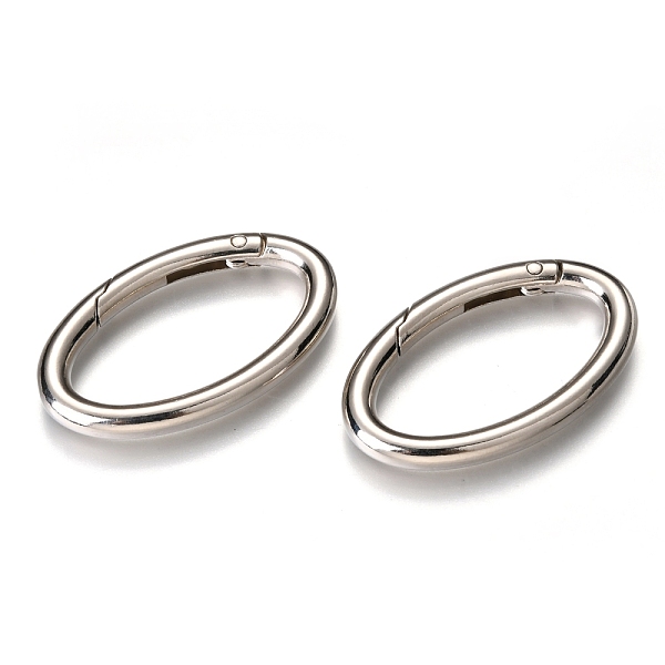 PandaHall Zinc Alloy Spring Gate Rings, Oval, Platinum, 48x29x5mm, Inner Diameter: 38x19.5mm Alloy
PandaHall Zinc Alloy Spring Gate Rings, Oval, Platinum, 48x29x5mm, Inner Diameter: 38x19.5mm Alloy