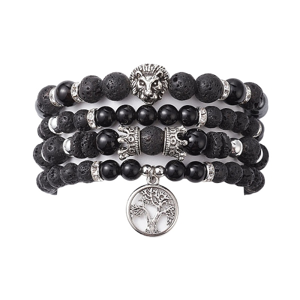 PandaHall 4Pcs 4 Style Natural Black Onyx & Lava Rock Beaded Stretch Bracelets Set, Lion & Crown & Tree of Life Alloy Charms Stackable...
PandaHall 4Pcs 4 Style Natural Black Onyx & Lava Rock Beaded Stretch Bracelets Set, Lion & Crown & Tree of Life Alloy Charms Stackable...